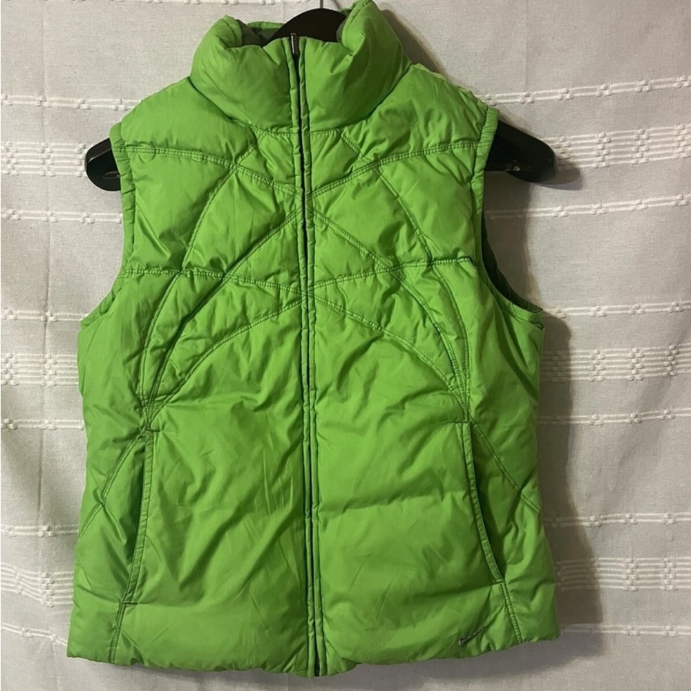 Nike Green Reversible Lime Green Quilted Puffer Vest